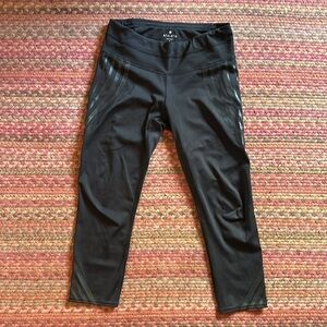 ATHLETA REFLECTIVE STRIPE BLACK ATHLETIC RUNNING LEGGINGS